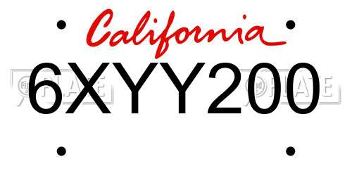 6XYY200 California License Plate