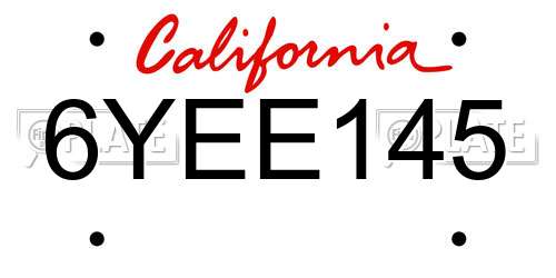 6YEE145 California License Plate