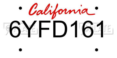6YFD161 California License Plate