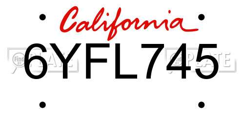 6YFL745 California License Plate
