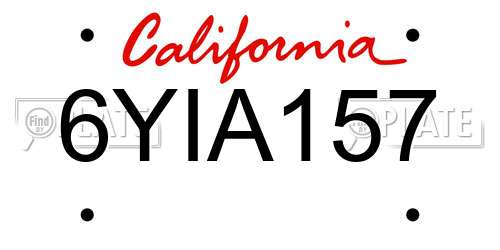 6YIA157 California License Plate