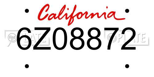 6Z08872 California License Plate