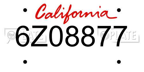 6Z08877 California License Plate