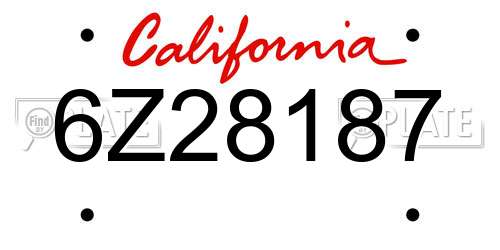 6Z28187 California License Plate