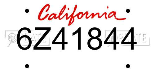 6Z41844 California License Plate