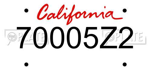 70005Z2 California License Plate