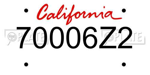 70006Z2 California License Plate
