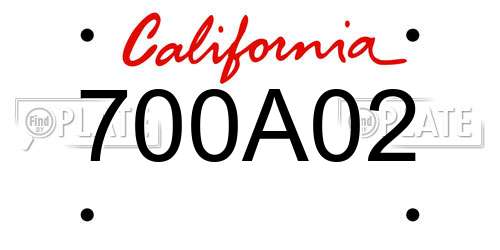 700A02 California License Plate