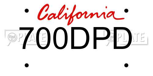 700DPD California License Plate