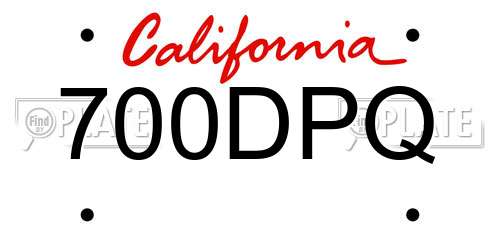 700DPQ California License Plate