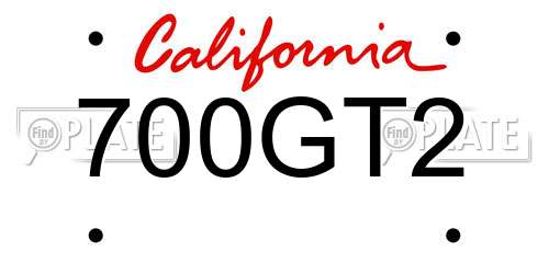 700GT2 California License Plate