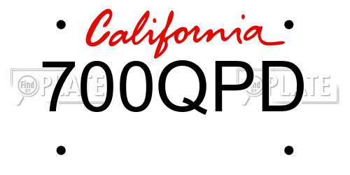 700QPD California License Plate