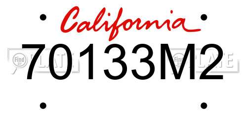 70133M2 California License Plate