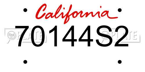 70144S2 California License Plate