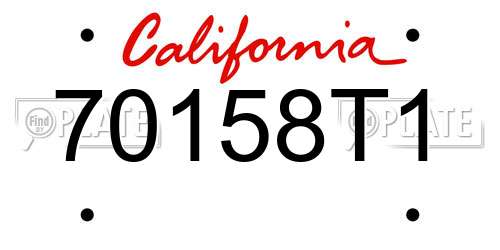70158T1 California License Plate