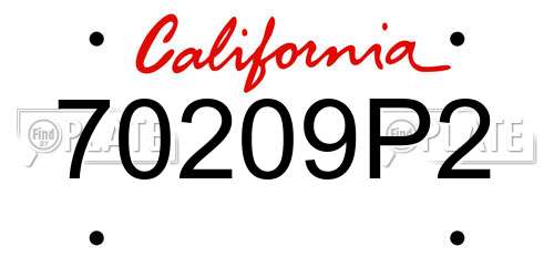 70209P2 California License Plate