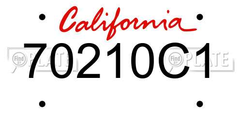 70210C1 California License Plate