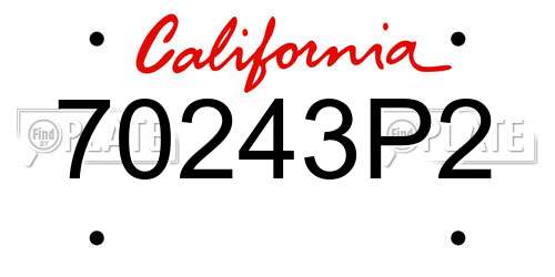 70243P2 California License Plate