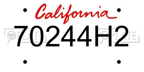 70244H2 California License Plate