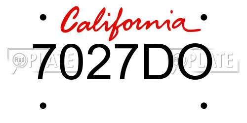 7027DO California License Plate