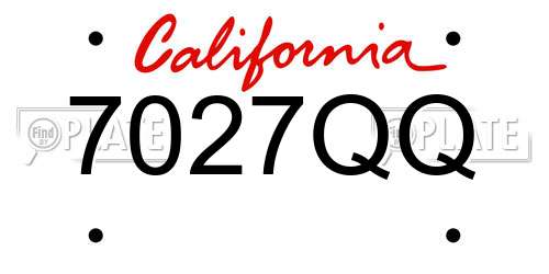 7027QQ California License Plate
