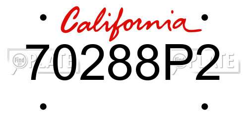 70288P2 California License Plate