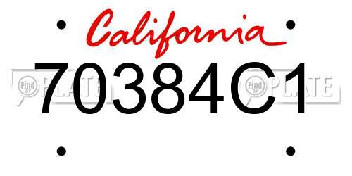 70384C1 California License Plate