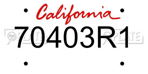 70403R1 California License Plate