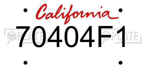 70404F1 California License Plate