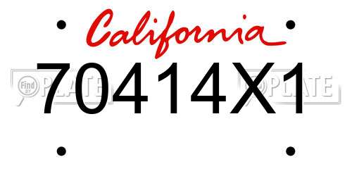70414X1 California License Plate