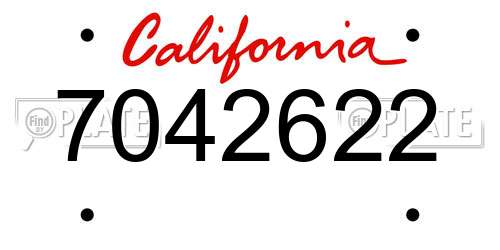 7042622 California License Plate