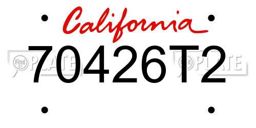 70426T2 California License Plate