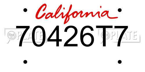 70426T7 California License Plate
