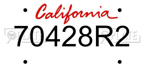 70428R2 California License Plate