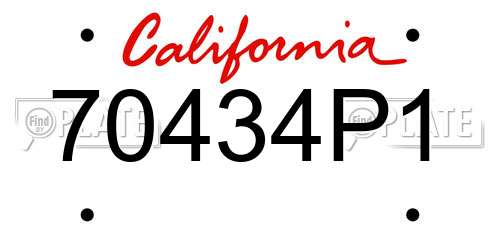 70434P1 California License Plate