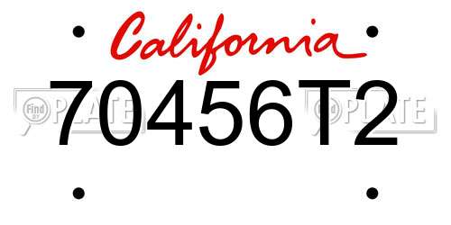 70456T2 California License Plate