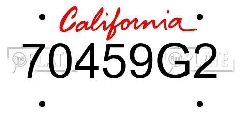 70459G2 California License Plate