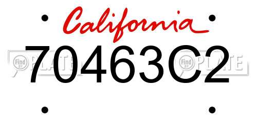 70463C2 California License Plate