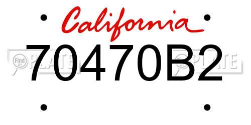 70470B2 California License Plate
