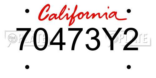 70473Y2 California License Plate