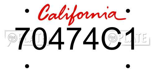 70474C1 California License Plate