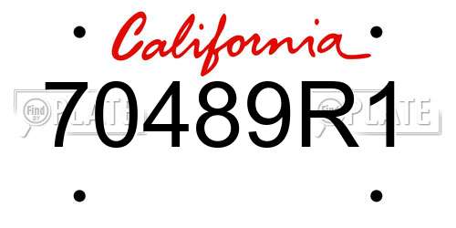 70489R1 California License Plate