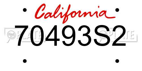 70493S2 California License Plate