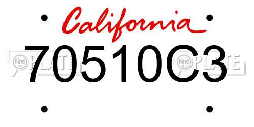 70510C3 California License Plate