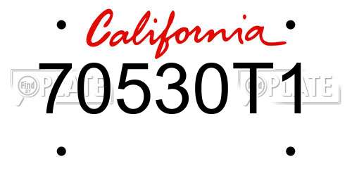 70530T1 California License Plate