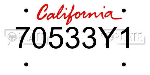 70533Y1 California License Plate