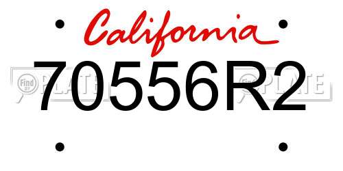 70556R2 California License Plate