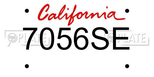 7056SE California License Plate