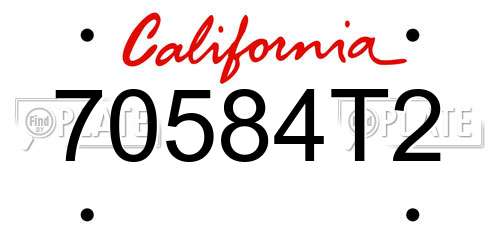70584T2 California License Plate