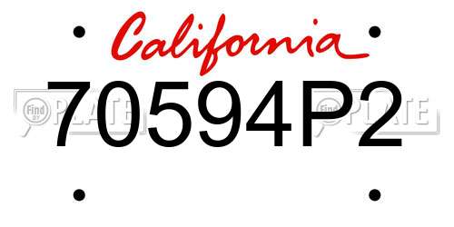70594P2 California License Plate